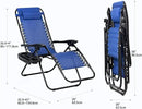 Nazhura Set of 2 Relaxing Recliners Patio Chairs Adjustable Steel Mesh Zero Gravity Lounge Chair Beach Chairs with Pillow and Cup Holder (Blue) by CozyNest Decor