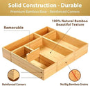 Umilife Drawer Organizer Storage Boxes, 2.5" High Bamboo Drawer Dividers, 5 Rearrangeable Bins for Kitchen, Office Desktop, Clothing, Makeup, vanity, Jewelry by CozyNest Decor