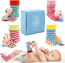 BLOOBLOOMAX Sock rattles for Babies 0-24 Months Baby Animal Foot Finder Educational Toys by TinyTreasures Baby Boutique