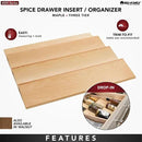 Rev-A-Shelf 22" 3 Tiered Seasoning Organizer, Trim-to-Fit Wooden Kitchen Draw and Cabinet Home Storage Insert, Pull Out Spice Rack, Maple, 4SDI-24 by CozyNest Decor