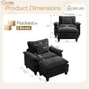 URRED Modular Sectional Sofa Comfy Cloud Couch, Modern Chenille Sofa Sleeper Deep Seat Couches with Ottoman/Pillows for Living Room (Black, 53''- Ottoman) by CozyNest Decor
