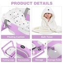 MoreFeel Collapsible Baby Bathtub for Newborn with Thermometer & 1 Hooded Towel & 1 Soft Floating Cushion,Portable Travel Bathtub with Drain Hole, Durable Foldable Baby Tubs for Infants to Toddler by TinyTreasures Baby Boutique