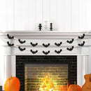 2 Packs Halloween Decorations Garland, Felt Bats Halloween Decor Banner with Wood Beads for Fireplace Mantel Fireplace Home Indoor by CozyNest Decor