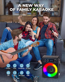 Karaoke Machine, Portable Bluetooth Karaoke Speaker with 2 Wireless Microphones, PA System for Adults Kids with LED Lights, Supports FM/AUX/USB/TF for Home Party by TinyTreasures Baby Boutique