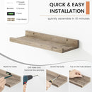 Floating Picture Ledge Shelves for Wall Set of 8, 16 Inch Solid Wood Wall Shelves with Lip Long Large Nursery Book Shelf for Toys Storage Kids Bookshelf Wall Mounted Living Room Bedroom Decor Frames by TinyTreasures Baby Boutique