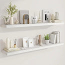 Fun Memories 55 Inch Fireplace Mantel Shelf -Long Floating Shelves, Deep Wall Mounted Farmhouse Display Shelves with Invisible Heavy Duty Metal Bracket, White, 2 Pack by CozyNest Decor