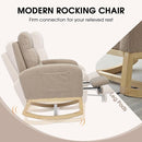NIOIIKIT Modern Nursery Rocking Chair, Teddy Upholstered Rocking Chair with Footrest, Comfortable Rocker Chair with Side Pocket, Rocker Chair for Living Room, Bedroom, Nursing Room (Brown) by TinyTreasures Baby Boutique