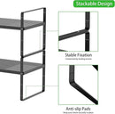 Expandable Cabinet Storage Shelf Stackable Organizer Rack for Kitchen Bathroom Pantry Spice Cupboard Coffee Countertop Home Office Desk Heavy Duty Nonslip Black Large 1 PACK by CozyNest Decor
