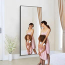 36x72inch Bathroom Mirror, Black Rectangle Mirror with Thin Metal Frame, Large Rectangular Wall Mirrors for Bathroom, Living Roomm, Hair Salon, Big Farmehouse Mirror Hang Horizontal/Vertical by CozyNest Decor