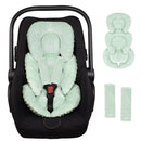 GFU Infant Car Seat Insert Head and Body Support, Reversible Newborn Insert for Carseat with Strap Pads, Soft Stroller Cushion Pillow Insert for Boys and Girls, Fits for Stroller, Swing, Green by TinyTreasures Baby Boutique