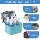 Breastmilk Cooler Bag with Ice Pack Fits 6 Baby Bottles up to 9 Ounce, Breast Milk Pump Cooler Bag with Shoulder Strap for Nursing Mom Daycare, Work, Travel- Lake Green by TinyTreasures Baby Boutique
