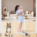 owlie 37.4" Extra Tall Wide Baby Gate for Stairs Doorways,66-75 Inch Extra Large Long Baby Gate with Door Indoor Safety Metal Pressure Mounted Pet Gate with Walk-Thru Auto Close, White by TinyTreasures Baby Boutique