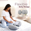 Momcozy Memory Foam Portable Pregnancy Pillow – W Shaped Maternity Great Support for Side Sleepers, Adjustable Travel Wedge Pillow for Back, Belly, and Hip Relief, Ideal for Pregnant Women, Grey by TinyTreasures Baby Boutique