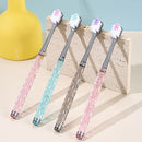 EasyHonor Soft Toothbrushes, Adult Medium Bristle Toothbrushes with Fashion Color Crystal & Non-Slip Handle and Wide-Head and Square Hole Bristles, Soft Toothbrush for Sensitive Gums (6 Pack) by TinyTreasures Baby Boutique
