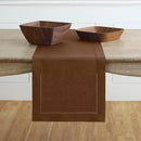 Solino Home Linen Brown Table Runner 48 Inches - Classic Hemstitch, 100% Pure Linen Coffee Table Runner 14 x 48 Inch Ideal for Dresser Tables, Fall, Autumn, Thanksgiving by CozyNest Decor