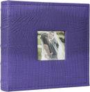 RECUTMS Photo Album with Memo Hold 100 4x6 Photos with Memo Areas, Slip in Pockets PU Leather Cover Small Photo Book with Front Window for Memories Couple Kids Family Pictures (Purple) by TinyTreasures Baby Boutique