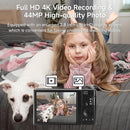 Digital Camera 4K, Upgrade Black Cameras for Teens, Autofocus Digital Point and Shoot Camera for Kids with 16X Zoom, 64GB SD Card, Compact Small Camera for Boys Girls Teens Kids Gift by TinyTreasures Baby Boutique