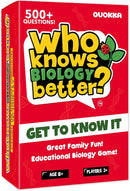 Board Games for Kids 8-12 and Family - Educational Trivia Card Game for Kids Age 8+ - Who Knows Biology Better? - 500+ Questions for Fun Learning and Family Game Night - Science Trivia for Children by TinyTreasures Baby Boutique