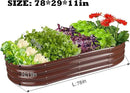 Raised Garden Bed Galvanized Planter Box Outdoor, Rot-Resistant Metal Garden Bed Planter for Vegetables Flower Herb (6.5ft, Brown) by GreenHaven Gardens