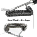 GRILLART Grill Brush and Scraper BBQ Brush for Grill, Safe 18" Stainless Steel Woven Wire 3 in 1 Bristles Grill Cleaning Brush, BR-4516 by GreenHaven Gardens