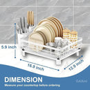 GAXmi Dish Drying Rack Over The Sink Dish Drainer with Drainboard Utensil Holder, 1-Tier White by CozyNest Decor