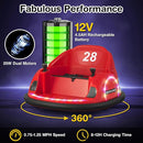GLACER 12V Bumper Car, Electric Kids Bumper Car w/Parental Remote, 3-Speed, 360°Spin, Music, LED Light, Battery Ride on Bumper Car w/Dual Joysticks, Baby Bumper Car for Toddlers 18 Months+ (Red) by TinyTreasures Baby Boutique
