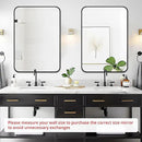 Fabuday Black Wall Mirror for Bathroom Over Sink - 20x30 Matte Metal Framed Rectangle Mirror, Rounded Rectangular Vanity Mirrors for Living Room, Bedroom, Entryway, Hallway, Horizontally/Vertically by CozyNest Decor