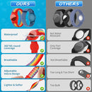 Waterproof Air Tag Bracelet for Kids (2 Pack), Soft Nylon Hidden Air Tag Wristband Full Cover Lightweight GPS Tracker Holder Compatible with Apple AirTag Band for Toddler Child (Deep Rainbow/Blue) by TinyTreasures Baby Boutique