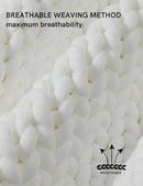 YnM Chunky Throw Blanket, Medium-Weight, Hand Knitted, Skin Friendly, Ventilated and Breathable, Machine Washable, Home Décor Piece for Couch, Sofa and Bed (White, 60x80 Inch) by CozyNest Decor