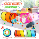 Kids Play Tunnel Tent for Toddler, 2 Pack 6-ft Pop Up Crawl Tunnel Toy for Baby Children or Dog Cat, Collapsible Gift for Boy and Girl Play Tunnel Indoor Outdoor Game (Rainbow Tunnel+Pink Tunnel) by TinyTreasures Baby Boutique