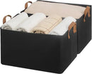 StorageWorks Storage Bins, Fabric Storage Bins for Shelves, Extra Large Storage Baskets with Metal Frame, Closet Baskets and Bins with Handles, Jumbo, Black, 2-Pack by CozyNest Decor