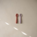 mushie Silicone First Feeding Baby Spoons | 2 Pack (Rose/Soft Lilac) by TinyTreasures Baby Boutique