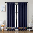 Simplebrand Ava Navy Blue Blackout Curtains for Bedroom 84 Inch Length 2 Panels Set, Solid Thermal Insulated Privacy Living Room Window Treatment Curtains Blackout Drapes, W40 x L84 Inch, Navy Blue by TinyTreasures Baby Boutique