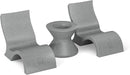 Ledge Lounger Signature Lowback Chair Set - Two Chairs - Ice Bin Side Table - in-Pool - On-Deck - Water Depths 0-9” - All Types - Resin Water Chairs - Pool, Sundeck, Outdoor Patio by GreenHaven Gardens