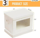 Citylife 3 Pack Storage Bins with Lids, Fabric Foldable Storage Bins with Soft Cord Handles, Canvas Storage Bin with Lid for Organizing Clothes, Blankets and Books, Beige by CozyNest Decor