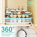 Ovicar Lazy Susan Organizer Turntable - 11 inch Rotating Spice Rack Metal Lazy Susan for Cabinet Pantry Kitchen Countertop Dining Table Cupboard Bathroom Refrigerator Vanity (11 inch White) by CozyNest Decor
