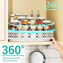 Ovicar Lazy Susan Turntable Organizer - 13 inch Rotating Spice Rack Metal Lazy Susan for Cabinet Pantry Kitchen Countertop Dining Table Cupboard Bathroom Vanity Refrigerator White by CozyNest Decor