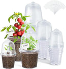 homenote Clear Nursery Pots for Plants,3/4/5 Inch Plant Pot for Planting with Humidity Domes Plastic Seedling with Drainage Holes Seed Starter Flower High Transparency (15 Pack) by GreenHaven Gardens