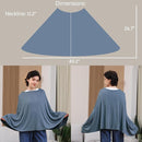 Nursing Cover for Breastfeeding, 360°Full Coverage Nursing Poncho, Rayon Soft & Breathable Breastfeeding Cover up (Smooth Rayon, Blue) by TinyTreasures Baby Boutique