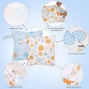 2pcs Cloth Diaper Wet Dry Bags, Waterproof Reusable Wet Bag with 2 Zipper Pockets & Handle, Washable Laundry Bags for Baby Adult Clothes Travel Beach Pool Daycare Yoga Gym Exercise Swimsuits, by TinyTreasures Baby Boutique