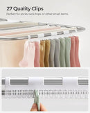 SONGMICS Clothes Drying Rack, Foldable 2-Level Laundry Drying Rack, Free-Standing Laundry Airer, with Height-Adjustable Wings, 33 Drying Rails, Sock Clips, Silver and White ULLR053W01V1 by CozyNest Decor