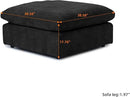 JACH Modular Ottoman Seater for Living Room, Cushion Covers Removable, Minimalist Comfy Footstool, Breathable Ottoman for Living Room Apartment (Black) by CozyNest Decor