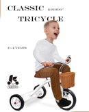 KRIDDO Classic All Metal Toddler Trike, Gift for Boys and Girls Ages 2 to 4 Year Old, Tricycle for 1 to 3 Year Olds, Sturdy Rear Deck, Deluxe Steer and Ergonomics Grip, Indoor and Outdoor, White by TinyTreasures Baby Boutique