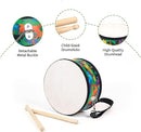 Kids Drum Set with Adjustable Strap: Toddler Musical Instrument for Ages 3-5, Wearable Drum Kit with Drumsticks, Educational Percussion Toy for Rhythm Music Development (Black) by TinyTreasures Baby Boutique