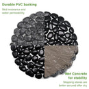 10in River Rock Stepping Stones Set - 6 Pack | Polished Pebble | Long-Lasting PVC Mesh Backing | Perfect for Garden Paths and Lawns Outdoor Landscaping Decoration | Black Circle by GreenHaven Gardens