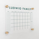Personalized Clear Acrylic Calendar for Wall, Calendar Whiteboard for Wall, Dry Erase Wall Calendar, Wall Calendar Organizer System for Home (Block, Jade, 14"W x 11"H) by TinyTreasures Baby Boutique
