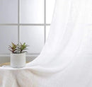 MIUCO White Sheer Curtains Poly Linen Textured Solid Grommet Curtains 63 Inches Long for Bedroom 2 Panels (2 x 37 Wide x 63" Long) White by CozyNest Decor