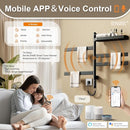 ENZE Smart Rotating Heated Towel Rack for Bathroom, Wall-Mounted Electric Towel Dryer with Swivel Bars & Shelf, Smart Timer, Low Carbon Steel, Plug-in/Hardwired, Towel Warmer with Wi-Fi App Control by TinyTreasures Baby Boutique