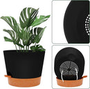 GARDIFE 12 inch Plant Pots, planters, Self Watering Pots, Large Plastic Flower pots with Deep Reservior and High Drainage Holes for Indoor Outdoor Plants and Flowers, Black by GreenHaven Gardens