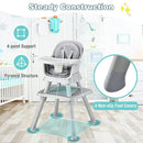 HONEY JOY 8 in 1 Baby High Chair, Convertible Highchair for Babies and Toddlers/Table and Chair Set/Building Block Table/Booster Seat/Stool/Toddler Chair with Safety Harness (Gray) by TinyTreasures Baby Boutique